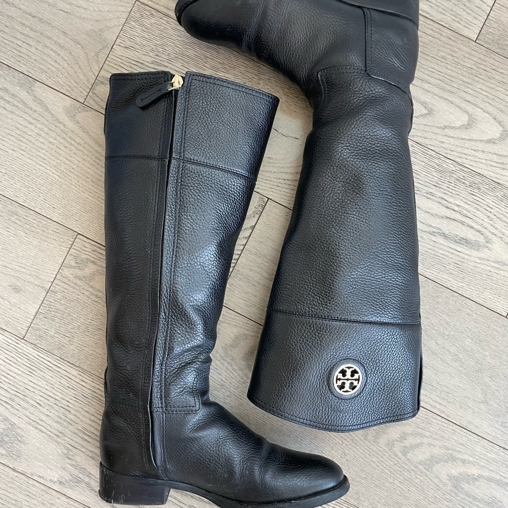 Tory Burch Black Leather Boots 5.5